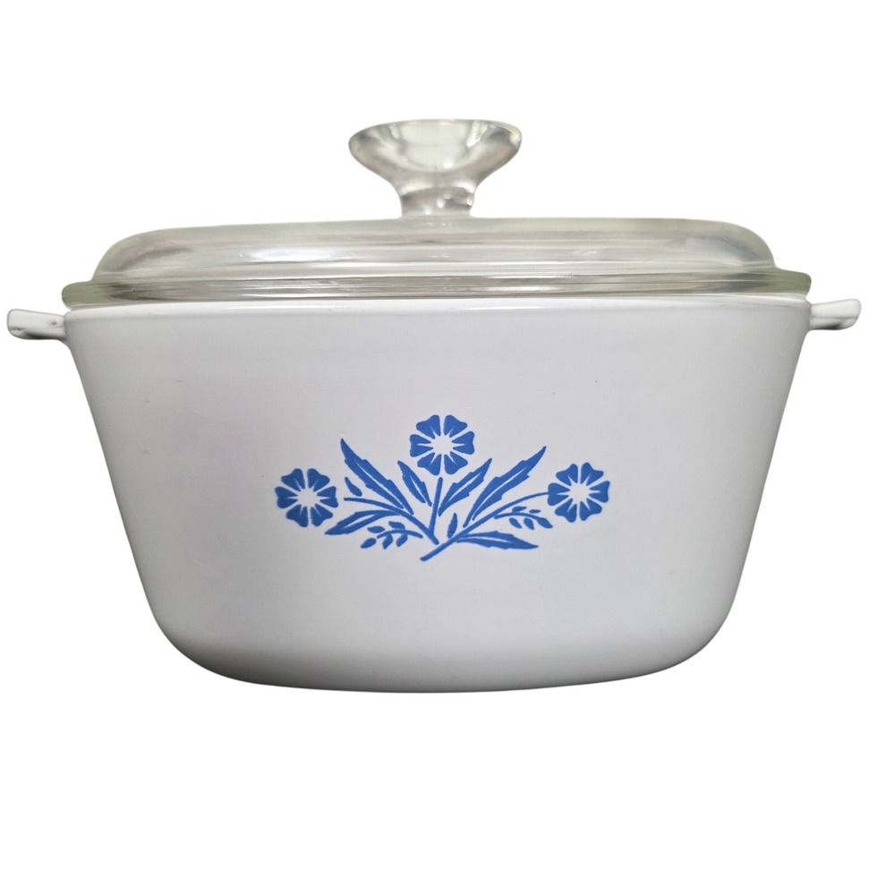 Corning Ware Casserole Dish Blue Cornflower 1 3/4 QT-(P-1 3/4-B) Retro Americana